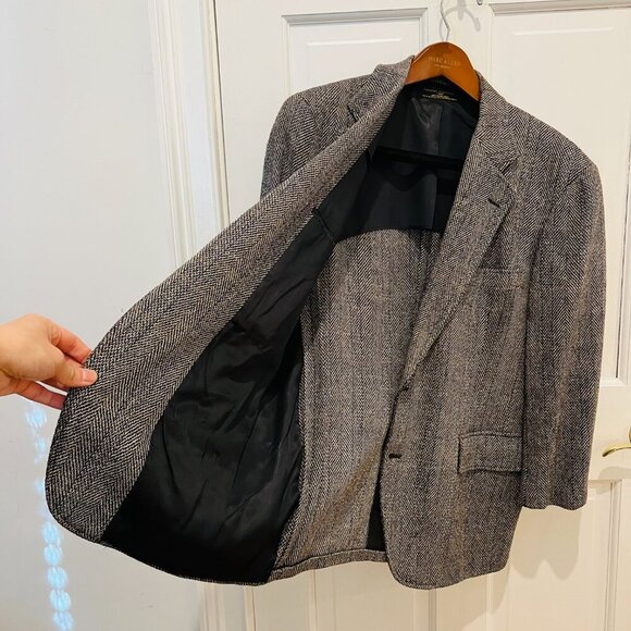 Vintage 41 S Brooks Brothers Herringbone Tweed Blazer Sport Coat Brookstweed - Picture 7 of 16